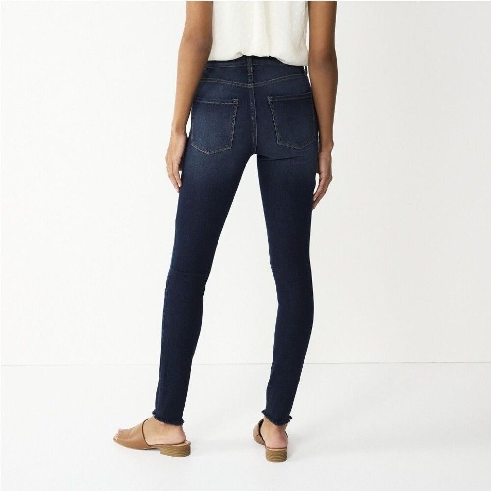 NEW LC Lauren Conrad Jeans Women 10 Blue High Rise Super Skinny Stretch Denim - Picture 10 of 10